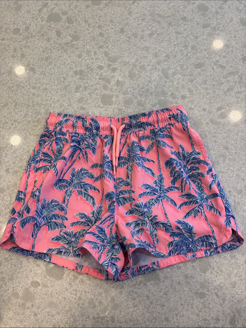 Vineyard Vines Pink Palm-Print Athletic Shorts